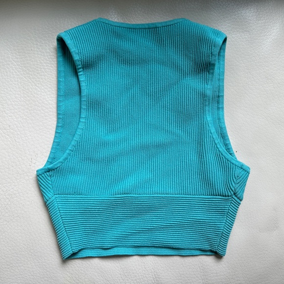 Babaton Carlotta Sculpt Knit Deep V Neck Tank Compressive XS Aqua EUC - Picture 15 of 15